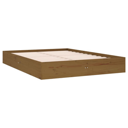 Estrutura cama pequena de casal 120x190 cm madeira castanho-mel