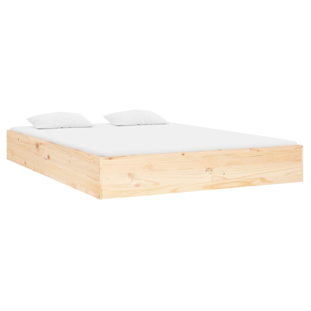 Estrutura de cama casal 135x190 cm madeira maciça