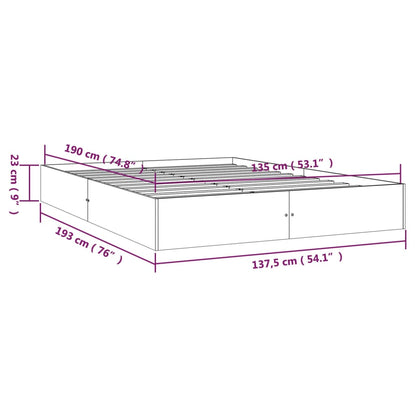 Estrutura de cama casal 135x190 cm madeira maciça