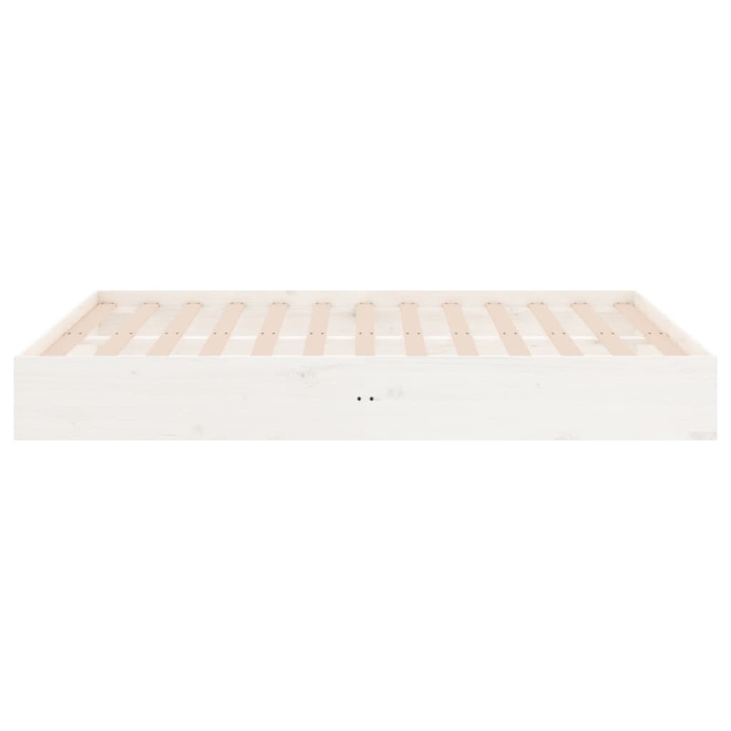 Estrutura de cama casal 135x190 cm madeira maciça branco