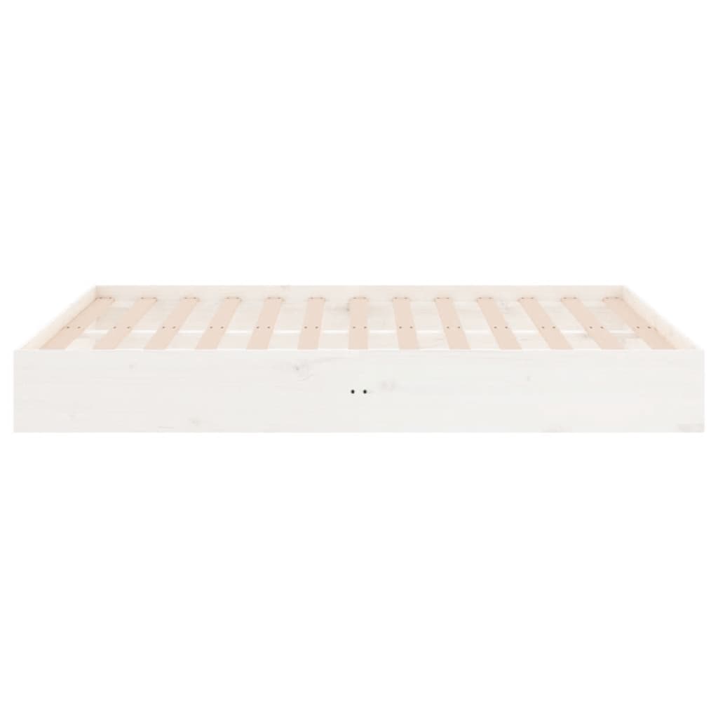 Estrutura de cama 140x190 cm madeira maciça branco