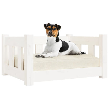 Cama para cães 55,5x45,5x28 cm madeira de pinho maciça branco