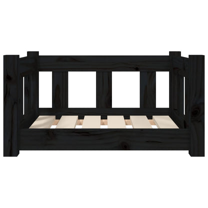 Cama para cães 55,5x45,5x28 cm madeira de pinho maciça preto