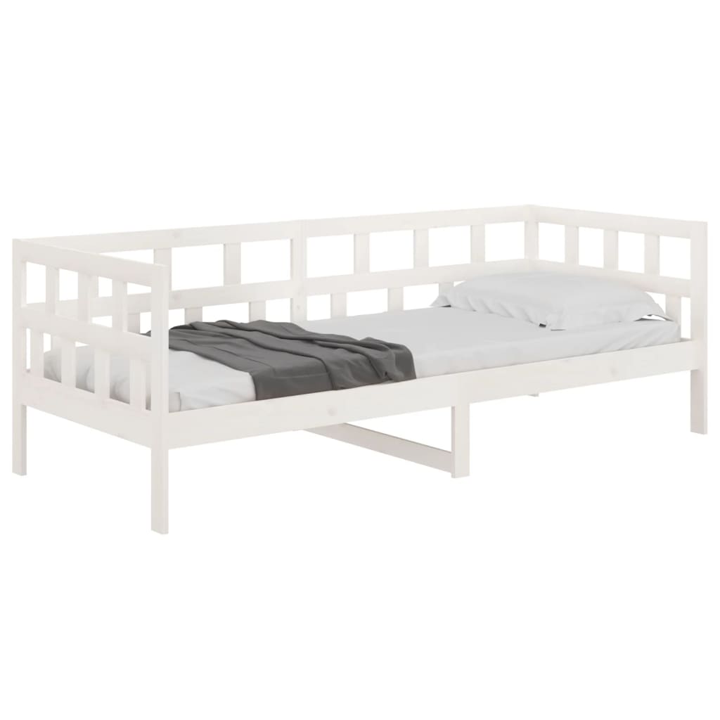 Sofá-cama 80x200 cm madeira de pinho maciça branco