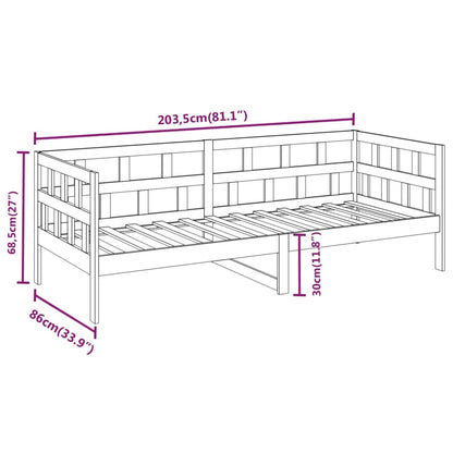 Sofá-cama 80x200 cm madeira de pinho maciça branco