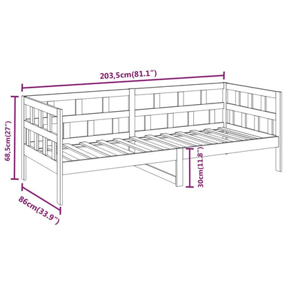 Sofá-cama 80x200 cm madeira de pinho maciça cinzento