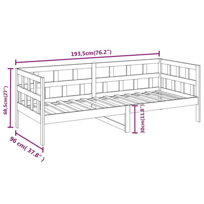 Sofá-cama madeira de pinho maciça 90x190 cm