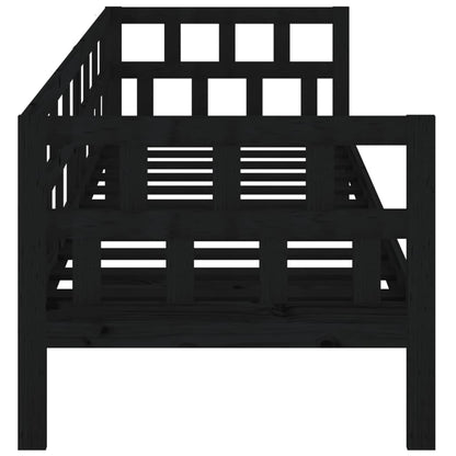 Sofá-cama 90x190 cm madeira de pinho maciça preto