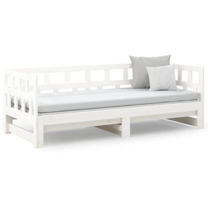 Sofá-cama de puxar 2x(90x200) cm pinho maciço branco