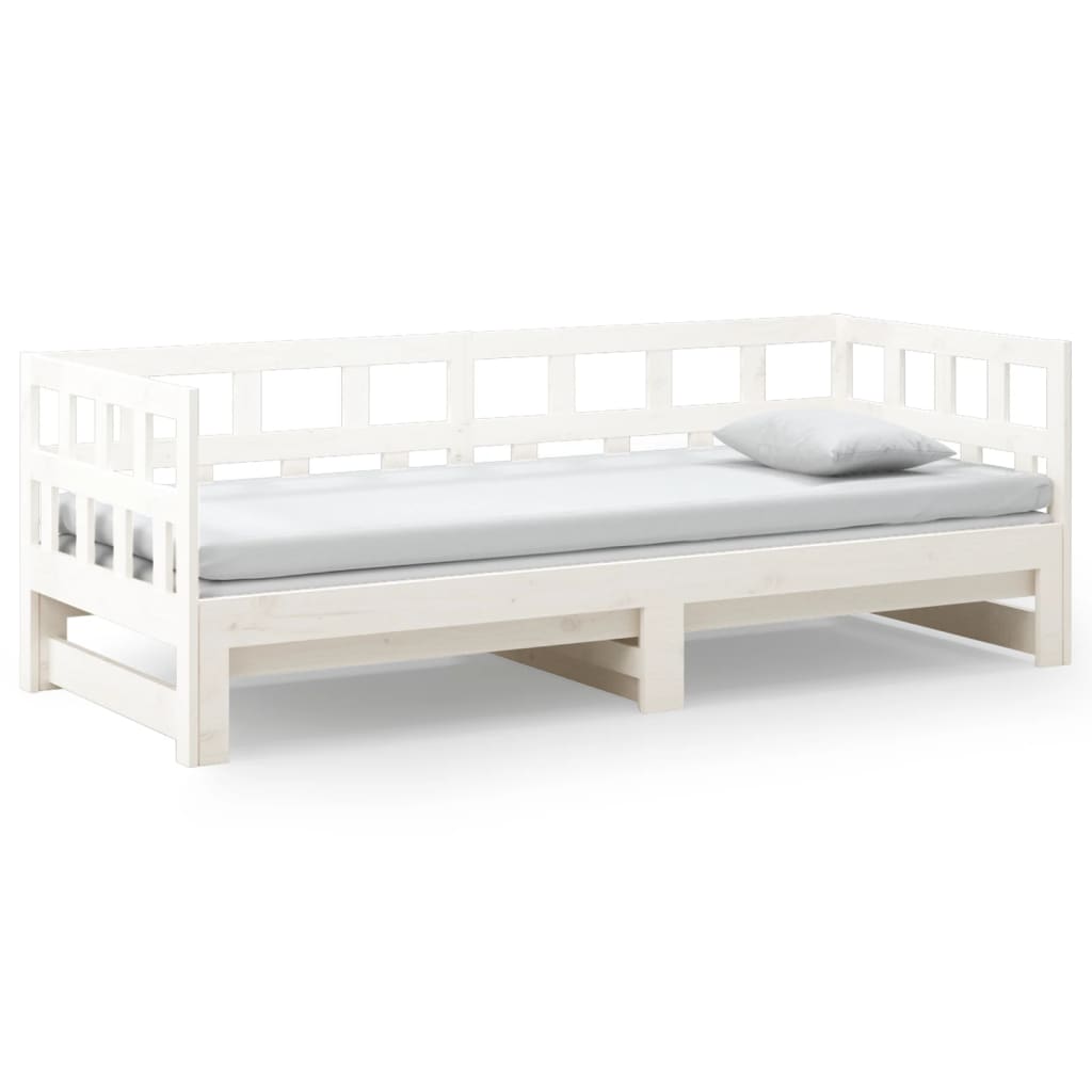 Sofá-cama de puxar 2x(90x200) cm pinho maciço branco