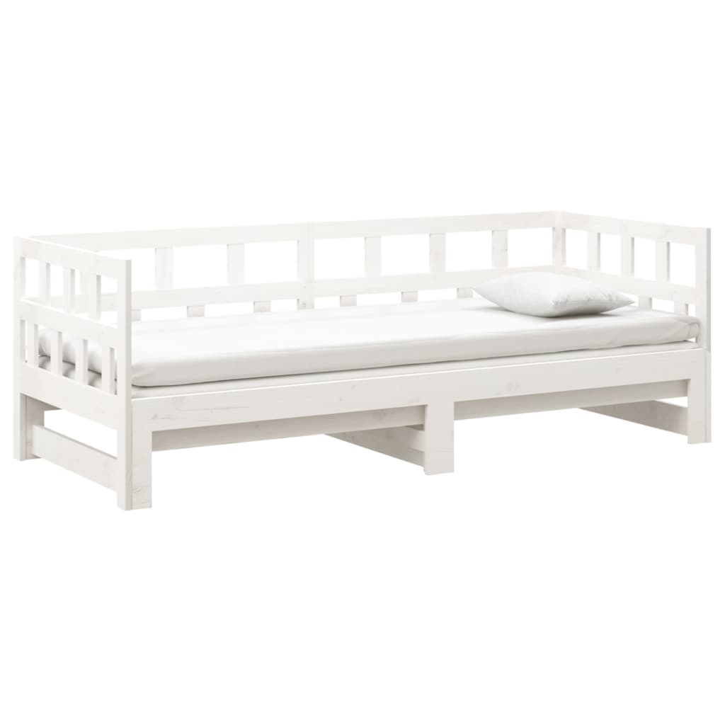 Sofá-cama de puxar 2x(90x200) cm pinho maciço branco