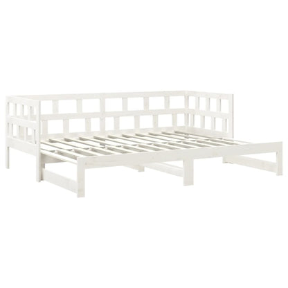 Sofá-cama de puxar 2x(90x200) cm pinho maciço branco