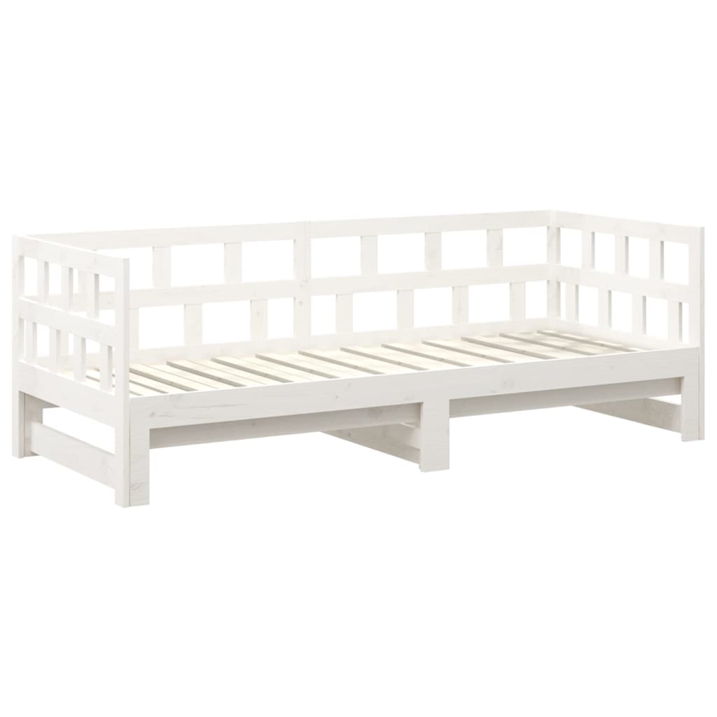 Sofá-cama de puxar 2x(90x200) cm pinho maciço branco