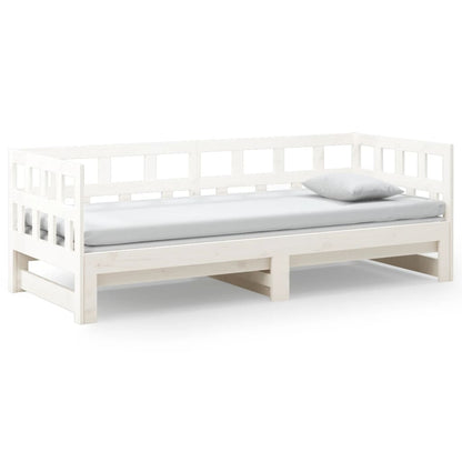 Estrutura sofá-cama de puxar pinho maciço branco 2x(90x190) cm