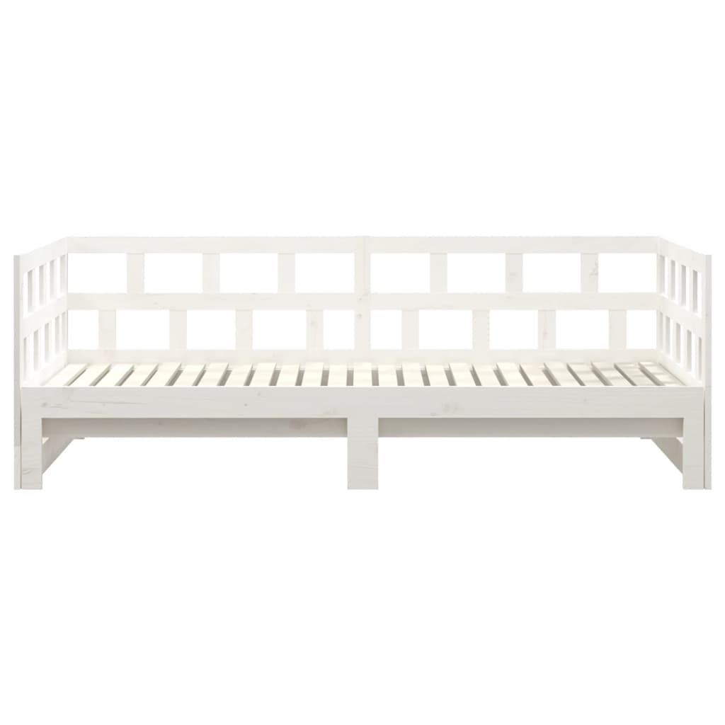 Estrutura sofá-cama de puxar pinho maciço branco 2x(90x190) cm