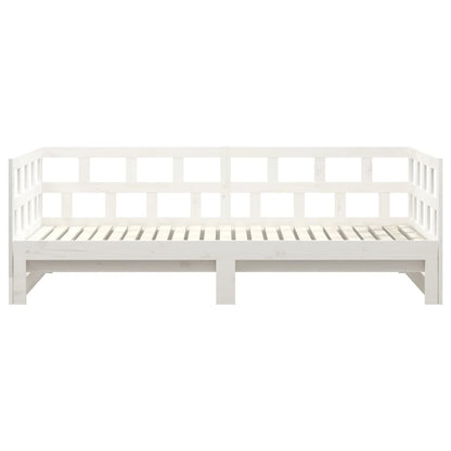 Estrutura sofá-cama de puxar pinho maciço branco 2x(90x190) cm