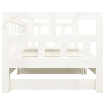 Estrutura sofá-cama de puxar pinho maciço branco 2x(90x190) cm