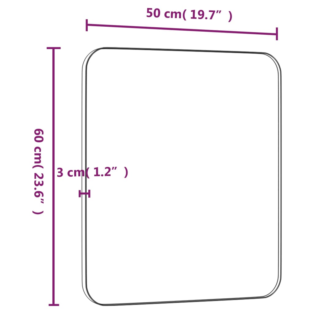 Espelho de parede 50x60 cm retangular dourado