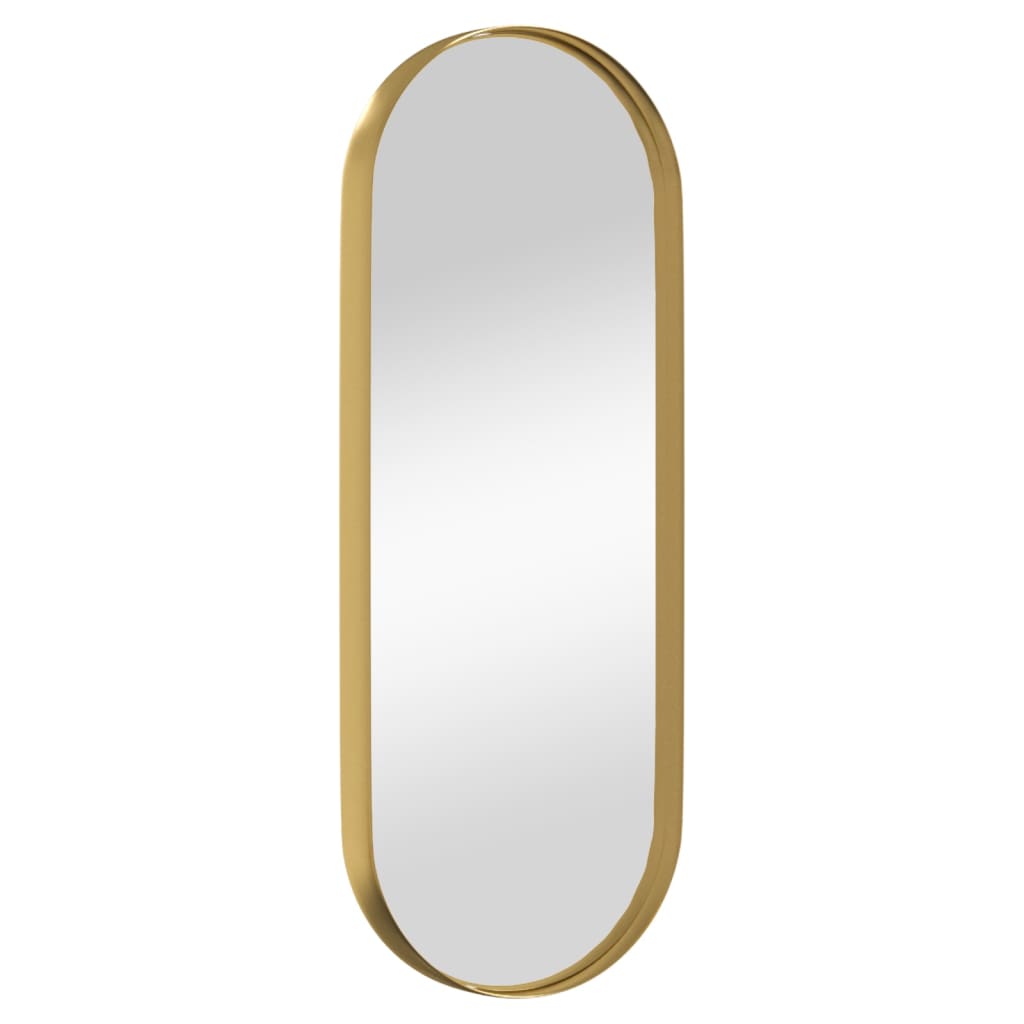 Espelho de parede 15x40 cm oval dourado