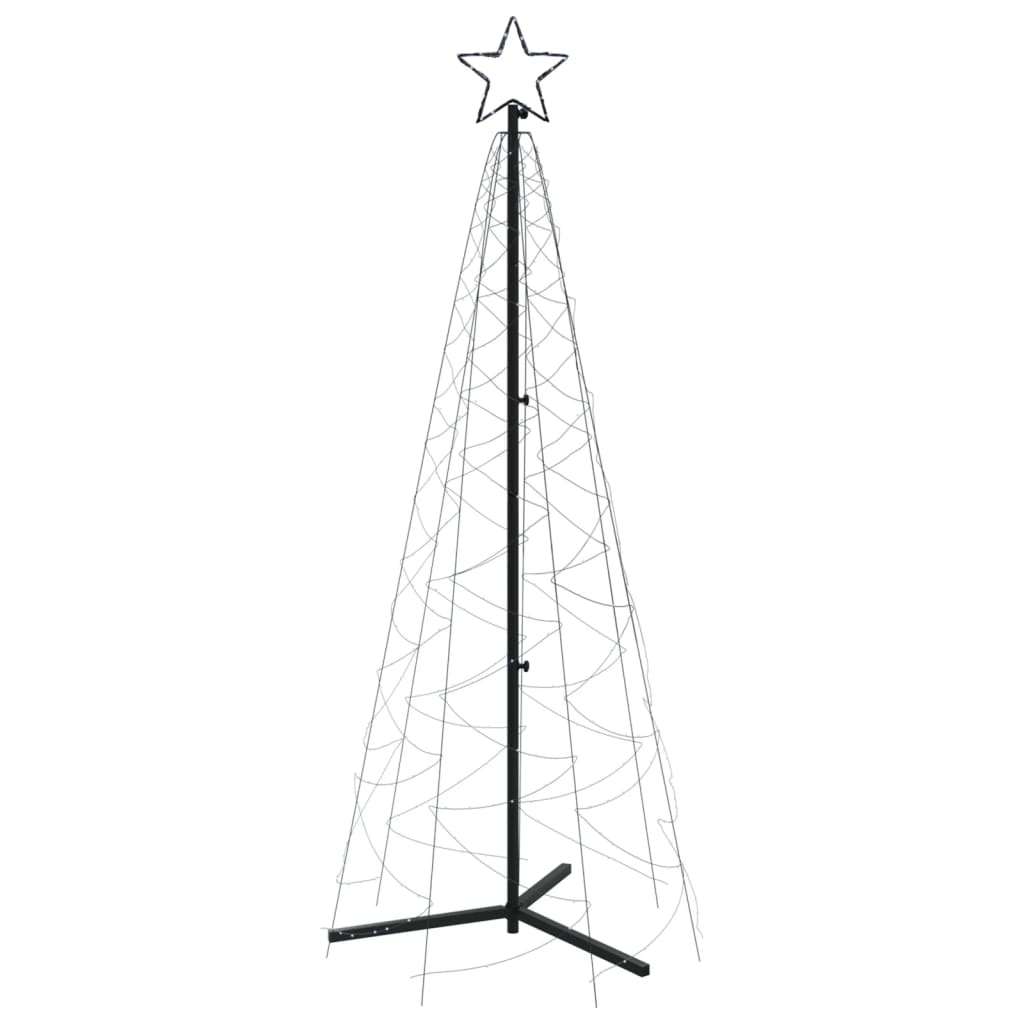 Árvore de Natal em cone 200 luzes LED 70x180 cm branco frio