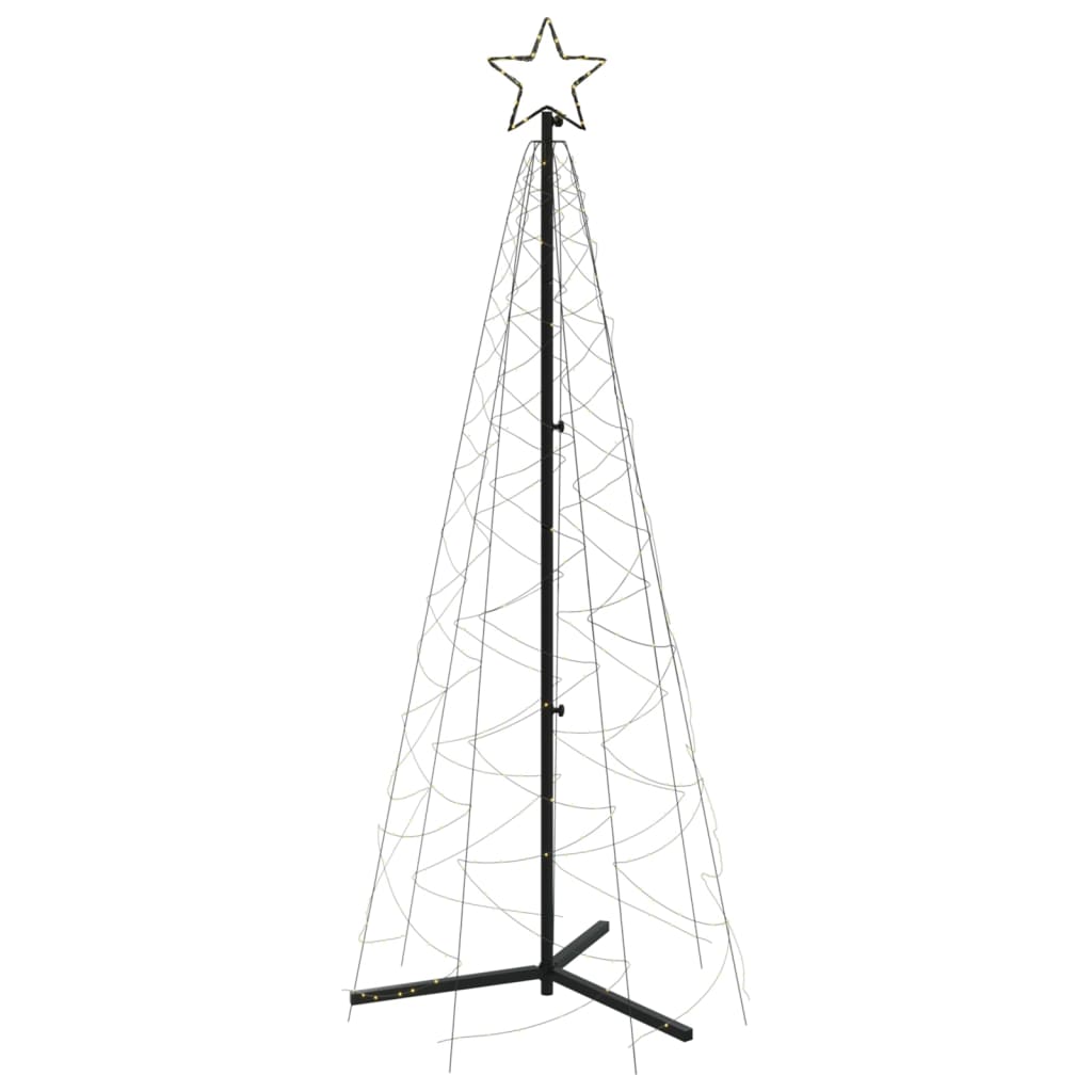 Árvore de Natal em cone 200 luzes LED 70x180 cm branco quente