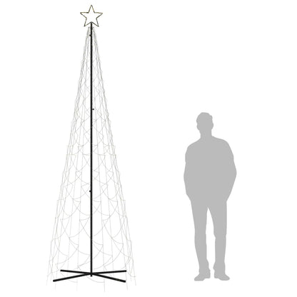 Árvore de Natal em cone 500 luzes LED 100x300 cm branco quente