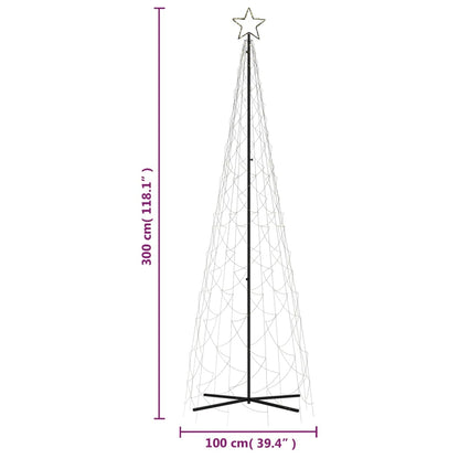 Árvore de Natal em cone 500 luzes LED 100x300 cm branco quente