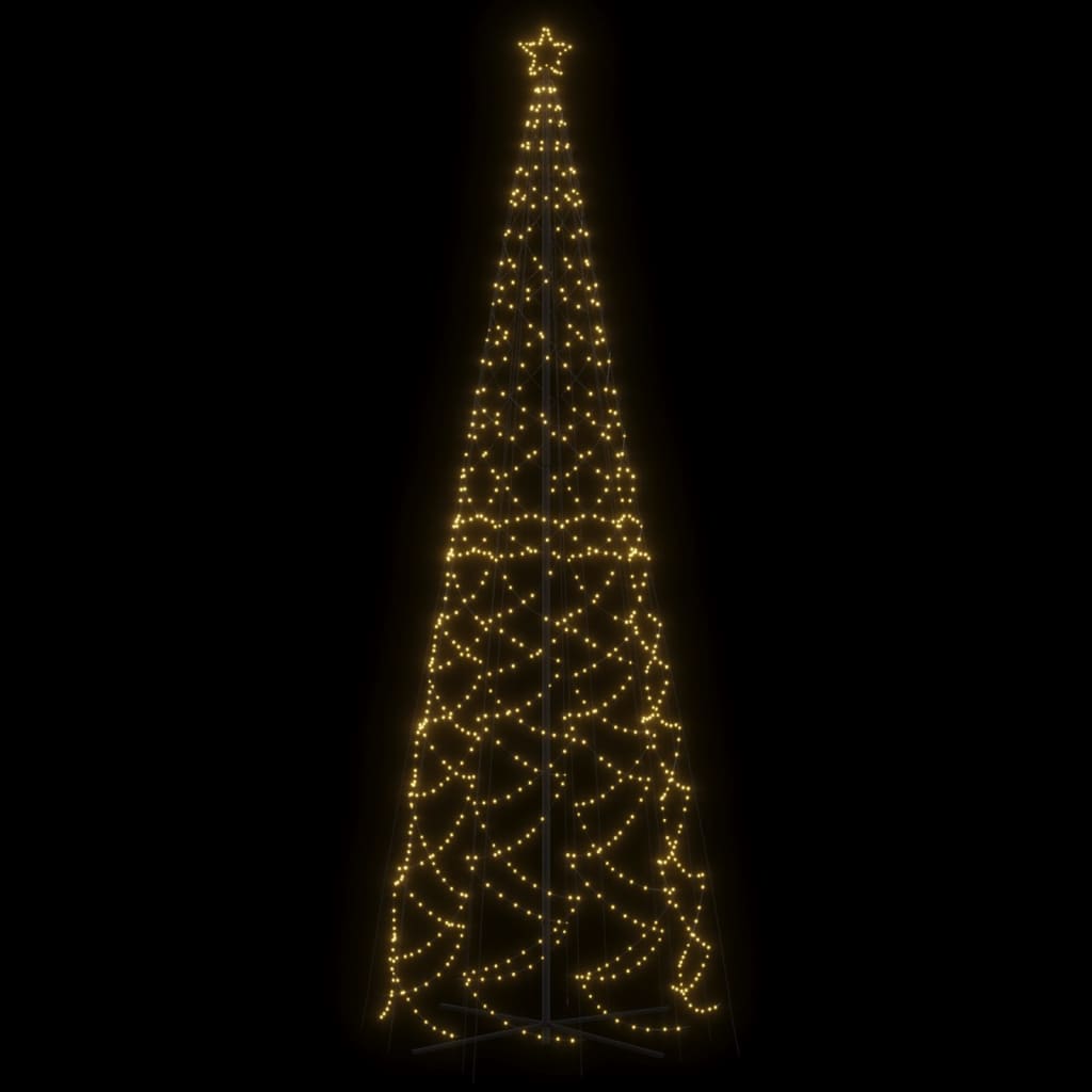 Árvore de Natal em cone 1400 luzes LED 160x500 cm branco quente