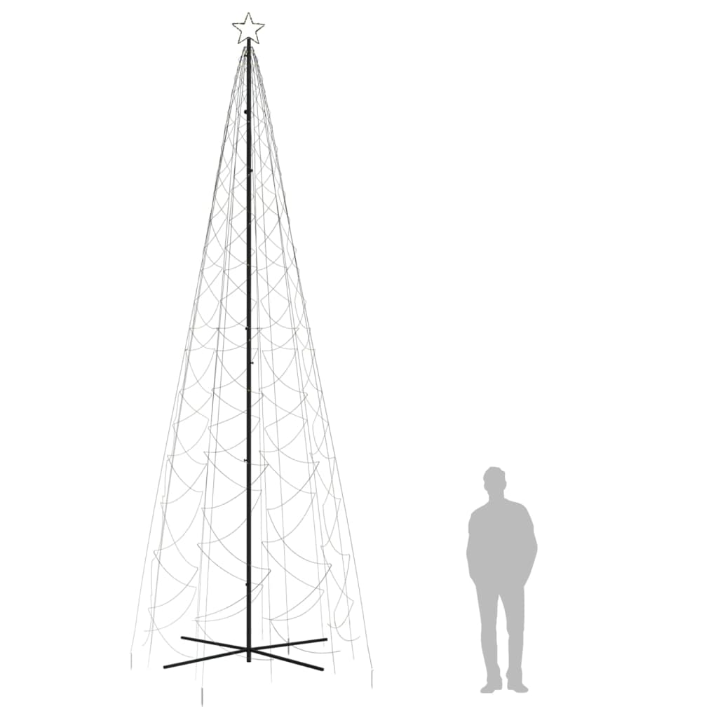 Árvore de Natal em cone 1400 luzes LED 160x500 cm branco quente