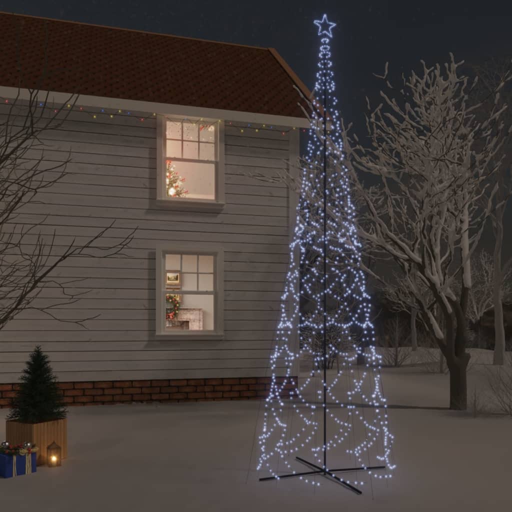 Árvore de Natal em cone 3000 luzes LED 230x800 cm branco frio