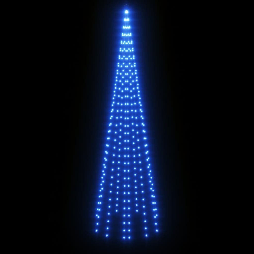 Árvore de Natal mastro de bandeira 310 LEDs 300 cm azul