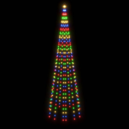 Árvore de Natal mastro de bandeira 310 LEDs 300 cm colorido