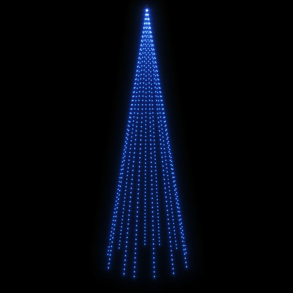 Árvore de Natal mastro de bandeira 732 LEDs 500 cm azul