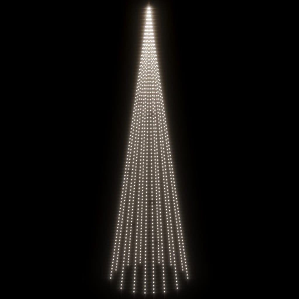 Árvore de Natal mastro de bandeira 1134 LEDs 800 cm branco frio