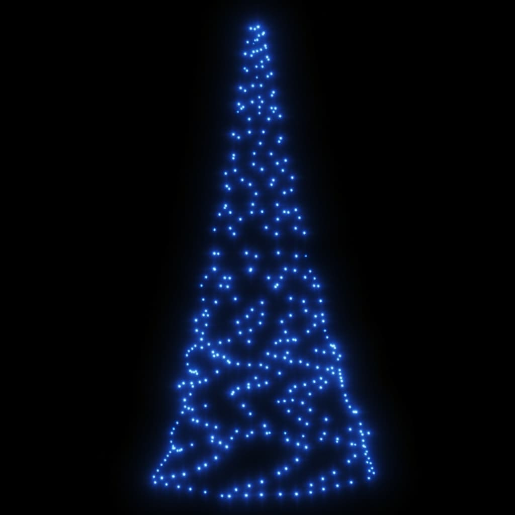 Árvore de Natal mastro de bandeira 200 LEDs 180 cm azul