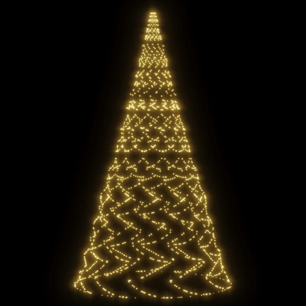 Árvore de Natal mastro de bandeira 3000LEDs 800cm branco quente