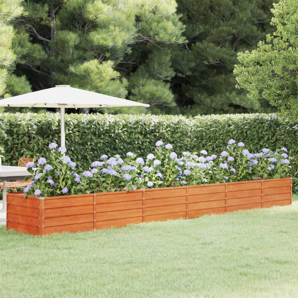 Canteiro de jardim 480x80x45 cm aço corten cor enferrujado