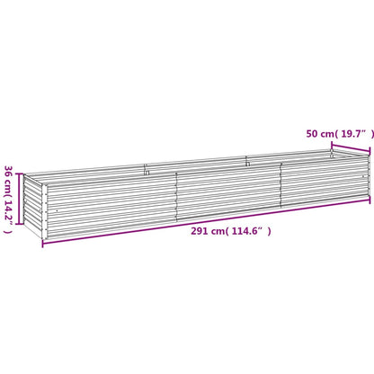 Canteiro elevado de jardim 291x50x36 cm aço corten
