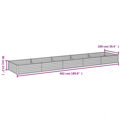 Canteiro elevado de jardim 482x100x36 cm aço corten