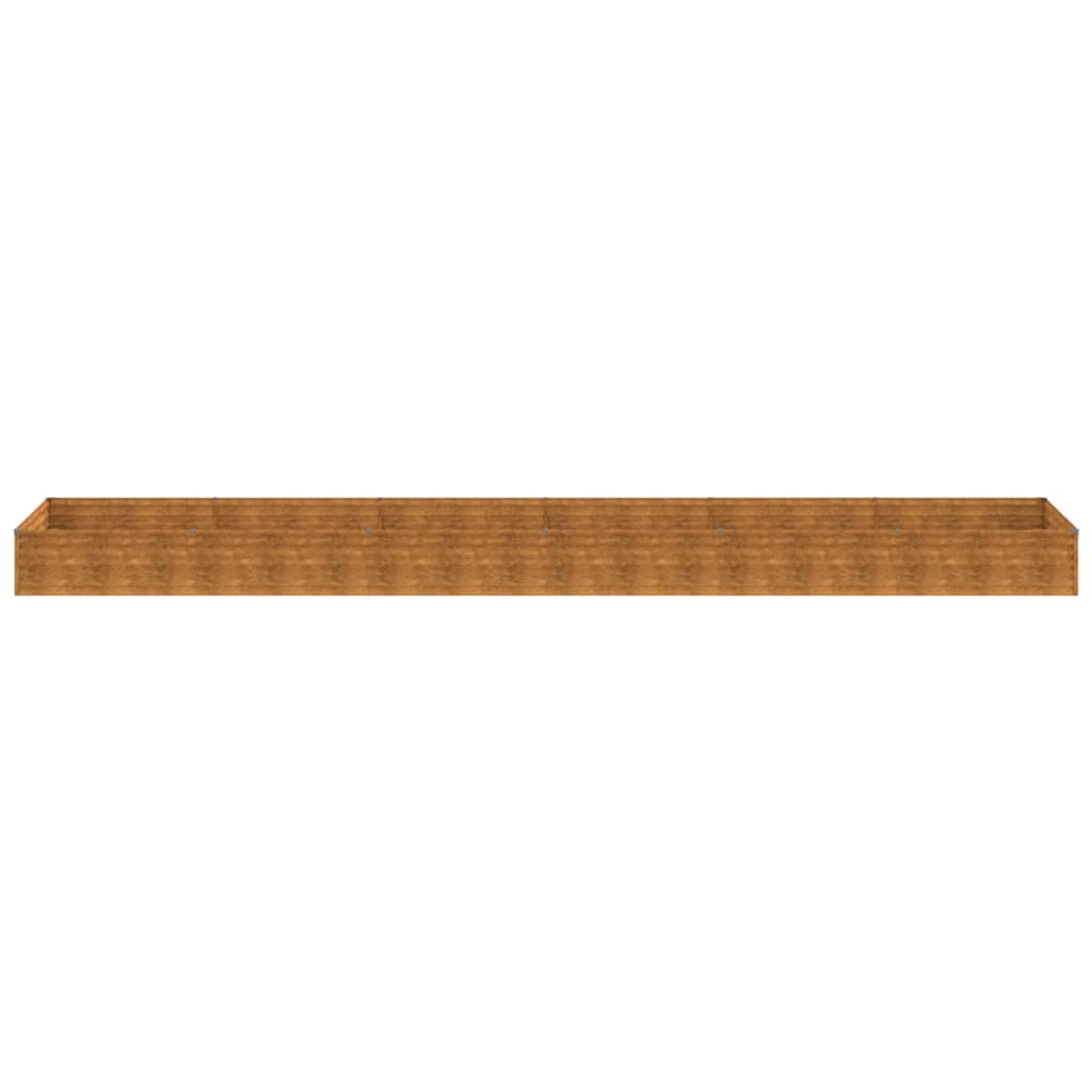 Canteiro elevado de jardim 579x100x36 cm aço corten