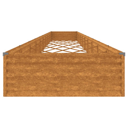 Canteiro elevado de jardim 960x100x36 cm aço corten