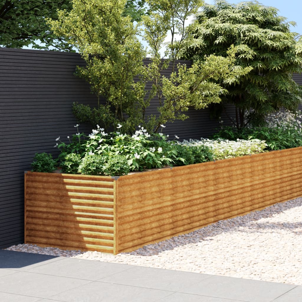 Canteiro elevado de jardim 770x100x69 cm aço corten