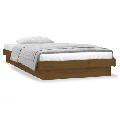 Estrutura cama +LEDs pequena solteiro 75x190cm madeira castanho