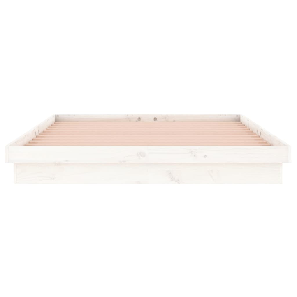 Estrutura cama c/ LED pequena casal 120x190 cm pinho branco