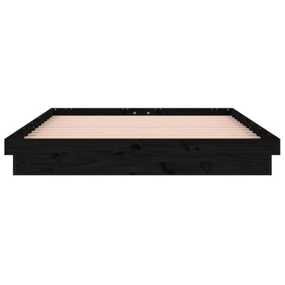 Estrutura cama c/ LED pequena casal 120x190 cm pinho preto