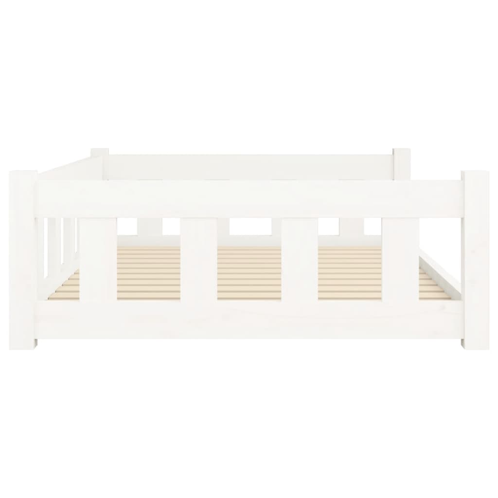 Cama para cães 105,5x75,5x28 cm madeira de pinho maciça branco