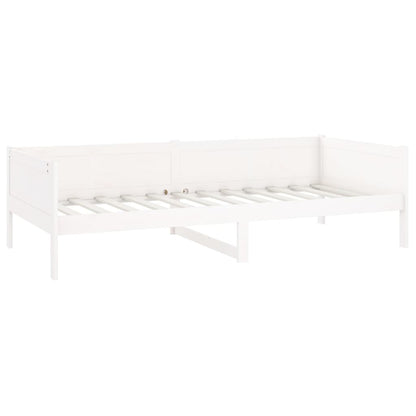 Sofá-cama 90x200 cm madeira de pinho maciça branco