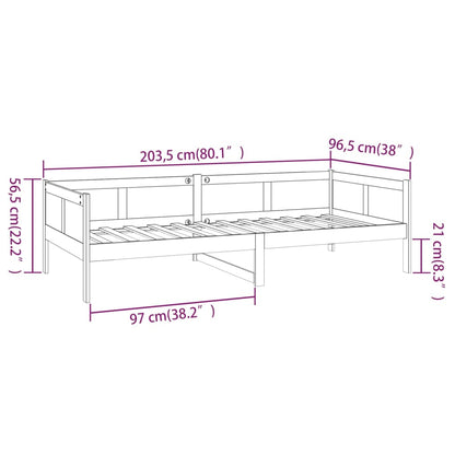 Sofá-cama 90x200 cm madeira de pinho maciça cinzento