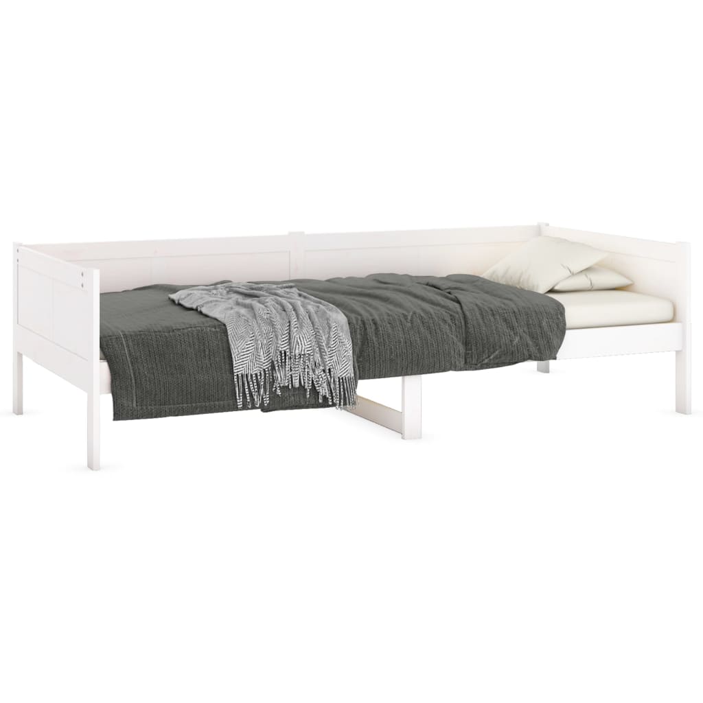 Sofá-cama 80x200 cm madeira de pinho maciça branco