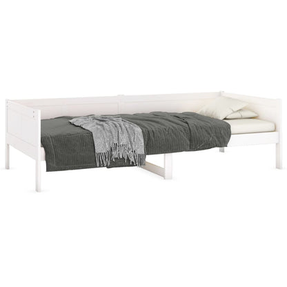 Sofá-cama 90x190 cm madeira de pinho maciça branco